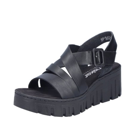 Rieker Plateau Sandale 68063-00 Schuhe
