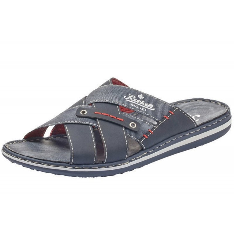Rieker Herren Pantolette Blau 21099-15 Schuhe