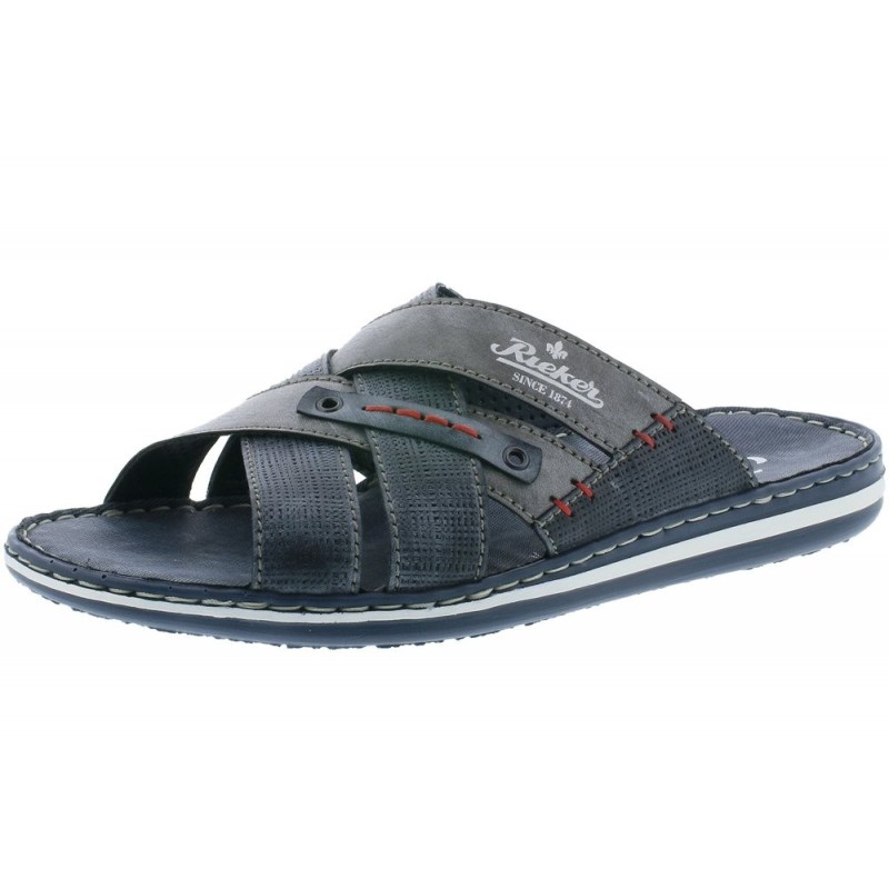 Rieker Herren Pantolette Blau 21062-15 Schuhe