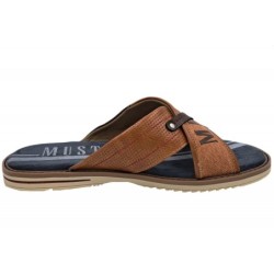 Mustang Herren Pantolette Cognac 4152-705-307 Schuhe