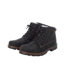 Rieker Herren Schnürboots Schwarz 37730-00 Schuhe