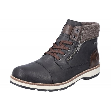 Rieker TEX Herren Schnürboots Schwarz Braun F3941-00 Schuhe