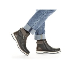 Rieker TEX Herren Schnürboots Schwarz Braun F3941-00 Schuhe