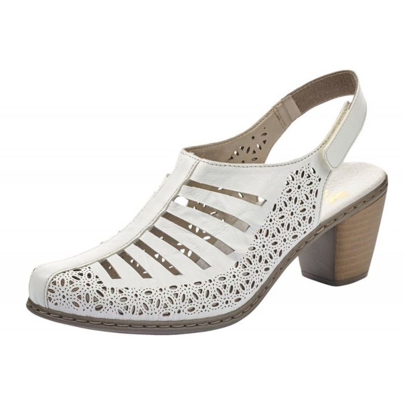 Rieker Damen Hochfrontpumps Weiß 40959-80 Schuhe