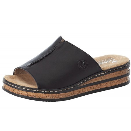 Rieker Damen Pantolette Schwarz 629M9-00 Schuhe