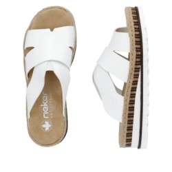 Rieker Damen Pantolette Weiß V7989-80 Schuhe