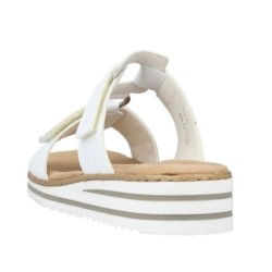 Rieker Damen Pantolette Weiß V0636-80 Schuhe