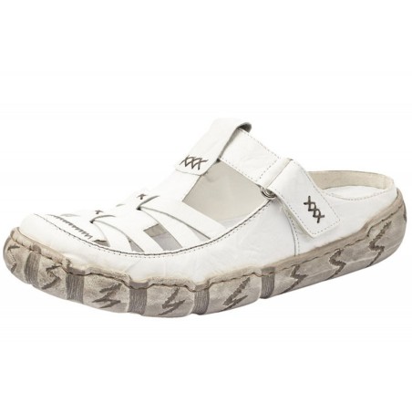 Rieker Damen Slipper Pantolette Hertha Weiß L0396-80 Schuhe