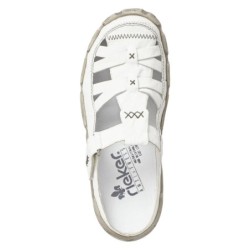 Rieker Damen Slipper Pantolette Hertha Weiß L0396-80 Schuhe