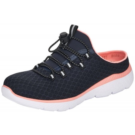 Rieker Damen Pantolette Blau M5090-14 Schuhe