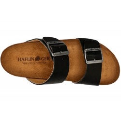 Haflinger Andrea Leder Pantolette Schwarz 819016-1688 Schuhe