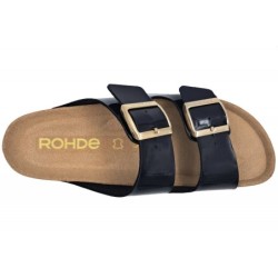 Rohde Damen Pantolette Schwarz Lack 5576-91 Schuhe