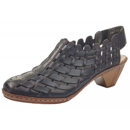 Rieker Damen Hochfrontpumps Schwarz 46778-01 Schuhe