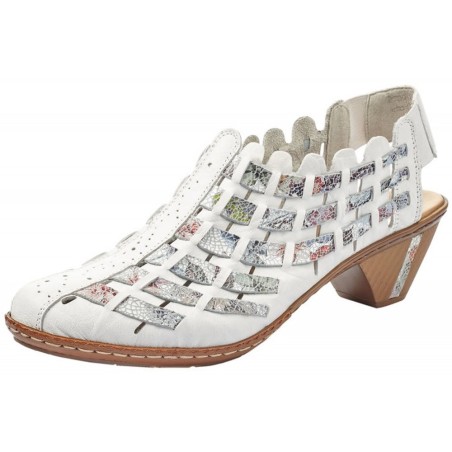 Rieker Damen Hochfrontpumps Weiß 46778-80 Schuhe
