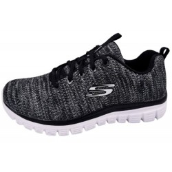 Skechers Damen Graceful Schwarz-Weiß 12614 BKW Schuhe