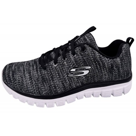 Skechers Damen Graceful Schwarz-Weiß 12614 BKW Schuhe