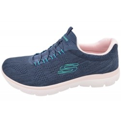 Skechers Damen Summits Sneaker Blau/Rosa 150113 NVMT Schuhe