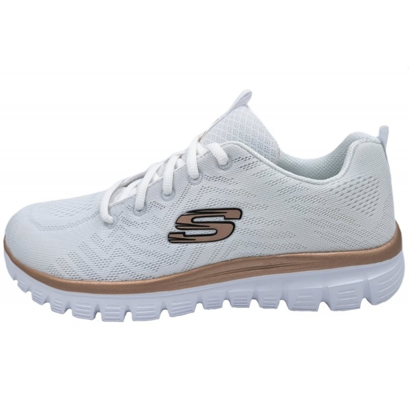 Skechers Damen Graceful Weiß/Rosé-Gold 12615 WTRG Schuhe