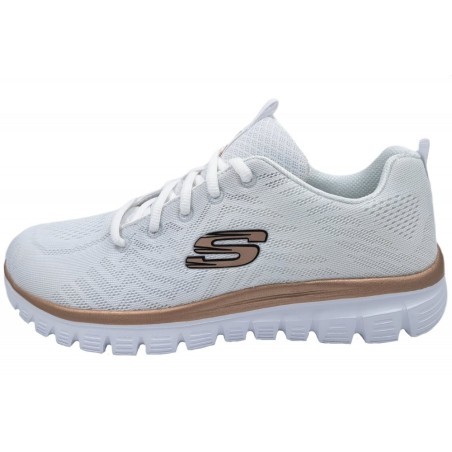 Skechers Damen Graceful Weiß/Rosé-Gold 12615 WTRG Schuhe