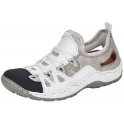 Rieker Damen Slipper Weiß L0539-80 Schuhe
