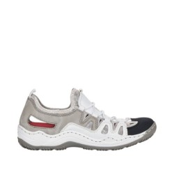 Rieker Damen Slipper Weiß L0539-80 Schuhe
