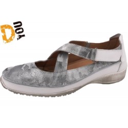 Double You Ballerina Weiß Silber 47067 napa blanco camuflage Schuhe