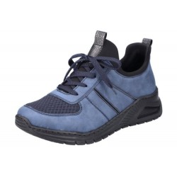 Rieker Damen Sneaker Slipper Blau M4970-14 Schuhe