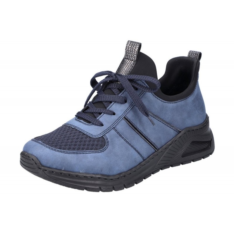Rieker Damen Sneaker Slipper Blau M4970-14 Schuhe