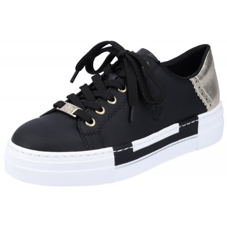 Rieker Damen Sneaker Schwarz/Gold N4931-00 Schuhe