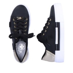 Rieker Damen Sneaker Schwarz/Gold N4931-00 Schuhe