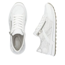 Rieker Damen Sneaker Weiß/Silber N1403-80 Schuhe