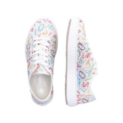 Rieker Damen Sneaker Weiß Bunt M3926-90 Schuhe