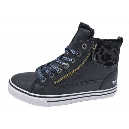 Mustang Damen Sneaker High Schwarz 1365-603-9 Schuhe