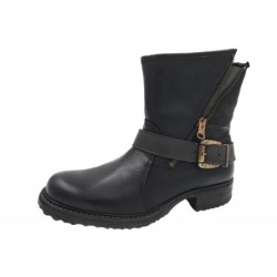 Imago Damen Leder Stiefel Schwarz  254311000-002 Schuhe
