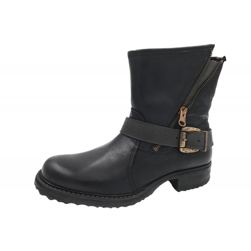 Imago Damen Leder Stiefel Schwarz  254311000-002 Schuhe
