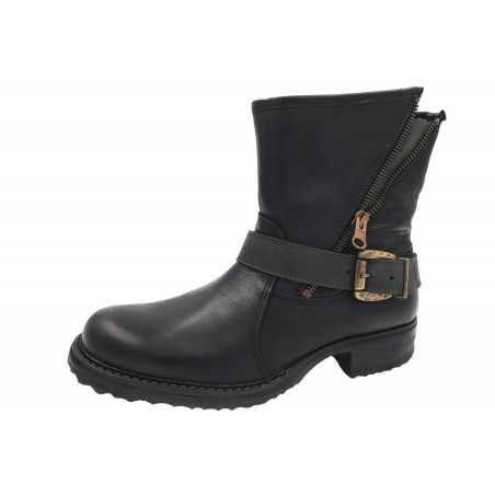 Imago Damen Leder Stiefel Schwarz  254311000-002 Schuhe