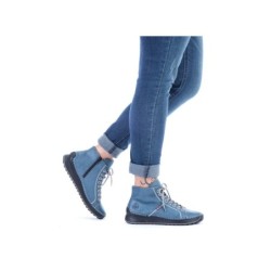 Rieker Damen Schnürboots Blau 71510-14 Schuhe