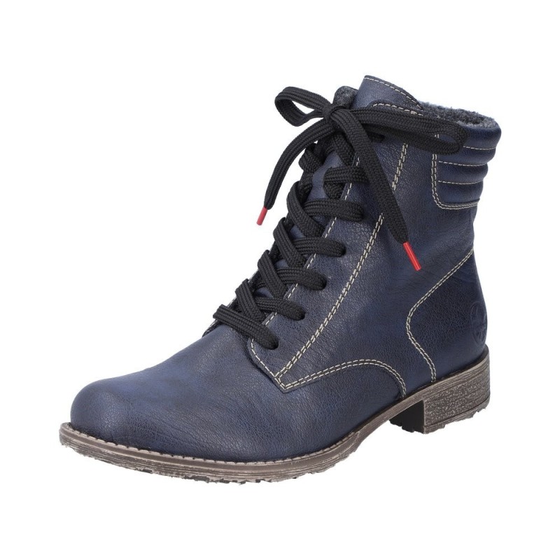 Rieker Damen Schnürboots Blau 70811-14 Schuhe