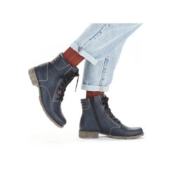 Rieker Damen Schnürboots Blau 70811-14 Schuhe