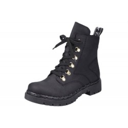 Rieker Damen Biker Boots Schwarz Y2422-01 Schuhe