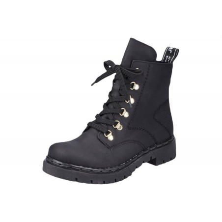Rieker Damen Biker Boots Schwarz Y2422-01 Schuhe