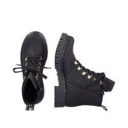 Rieker Damen Biker Boots Schwarz Y2422-01 Schuhe