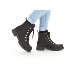Rieker Damen Biker Boots Schwarz Y2422-01 Schuhe