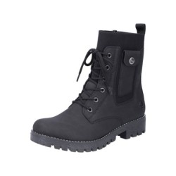 Rieker Damen Schnürboots Schwarz 78540-00 Schuhe