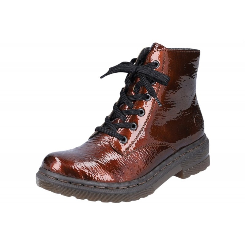 Rieker Damen Lack Boots Braun 78240-25 Schuhe