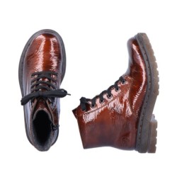 Rieker Damen Lack Boots Braun 78240-25 Schuhe