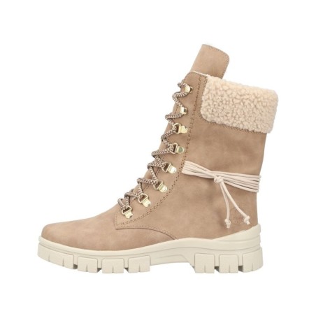 Rieker Damen Schnürboots Beige Z1121-64 Schuhe