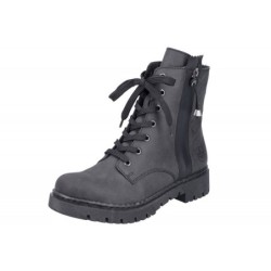 Rieker Damen Schnürboots Schwarz Y2441-00 Schuhe