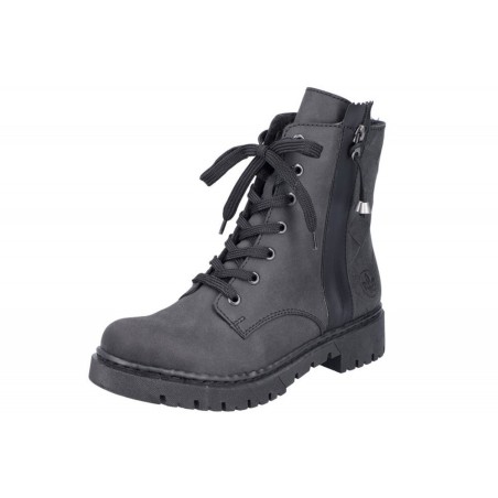 Rieker Damen Schnürboots Schwarz Y2441-00 Schuhe