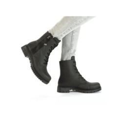 Rieker Damen Schnürboots Schwarz Y2441-00 Schuhe